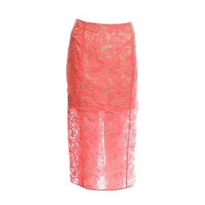 Veronica Beard Lace Pattern Midi Pink Lace Skirt - Size 6